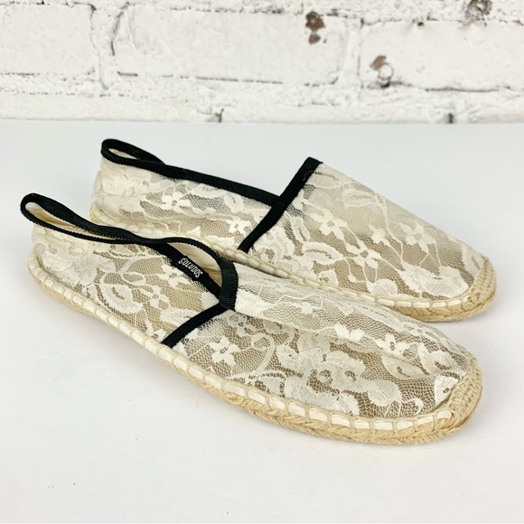 Soludos Lace Floral Sheer Slip On Espadrilles Sandals 38 - Picture 5 of 8
